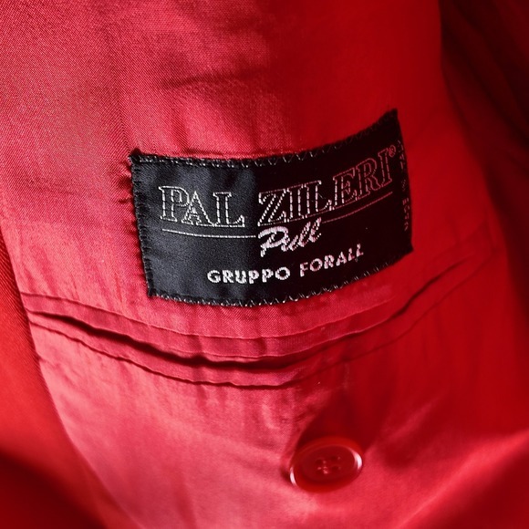 Pal Zileri Gruppo Forall Italy Wool Blazer Red Statement Jacket Mens L 54 *read* - Picture 5 of 16